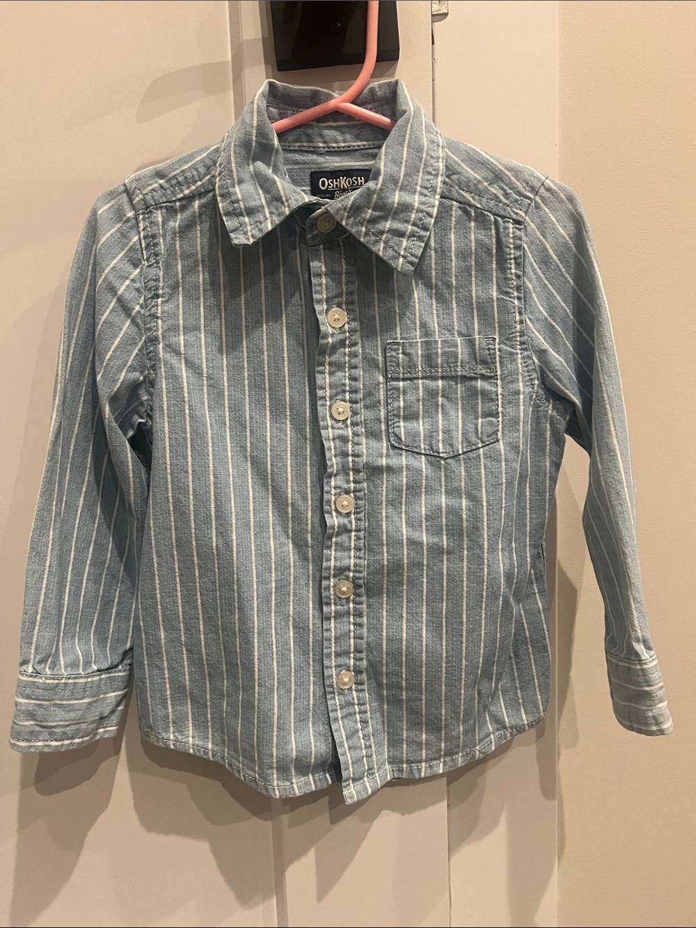 OshKosh B'gosh Blue and White Striped Button-Front Shirt